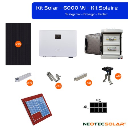 Neotecsolar - Kit 6000W Residencial - Configuración Paisaje
