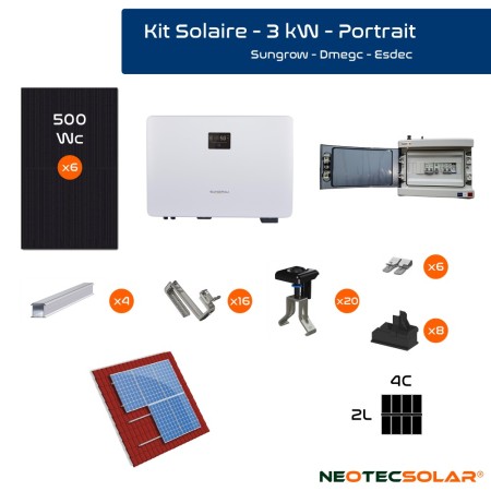 SUNGROW - Kit 3000W - Configuration Portrait