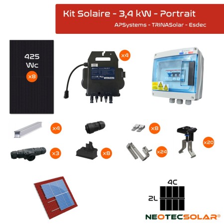 APSystems - Kit 3400W - Configuration Portrait