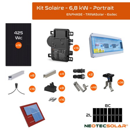 ENPHASE - 6800W Kit - Portrait Configuration