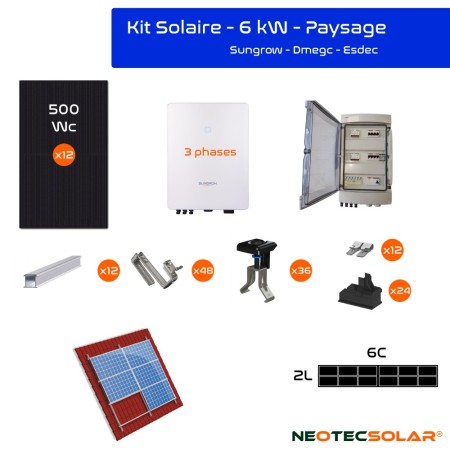 SUNGROW - Kit 6000W Trifásico - Configuración Paisaje